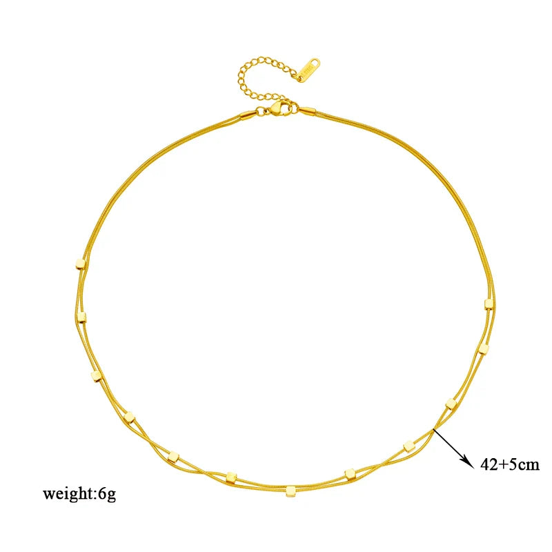 Luxe Cube  Colar Feminino de Aço Inoxidável 316L