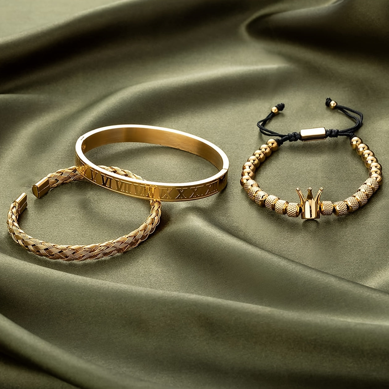 Conjunto de Pulseiras Roman Crown Trio