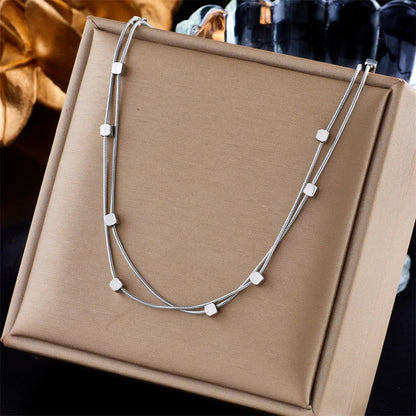 Luxe Cube  Colar Feminino de Aço Inoxidável 316L